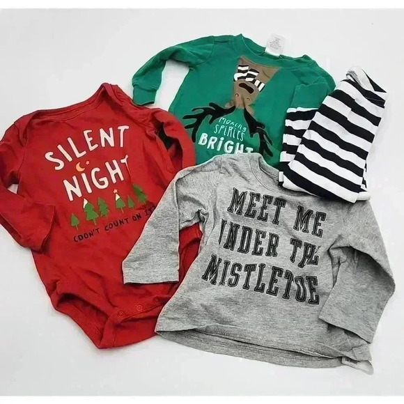 3 Gap/Gymboree Boy's Size 6-12M Christmas Pajamas, One pieces, and Shirt - Picture 1 of 6